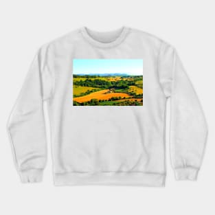 Scenery in Campofilone with gentle rolling hills Crewneck Sweatshirt